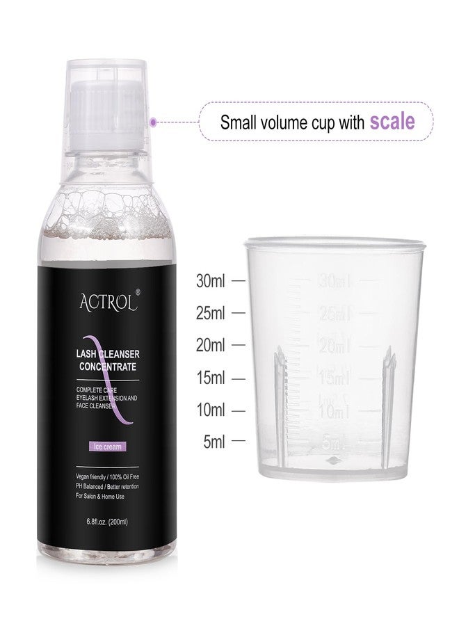 ACTROL Eyelash Cleanser Concentrate 200ml Ice Cream Professional Lash Shampoo Foaming Cleanser DIY Paraben & Sulfate Free Non-lrritating Wash for Extensions Lashes with Salon Home Care-Makes 20 Bottles - Image 3